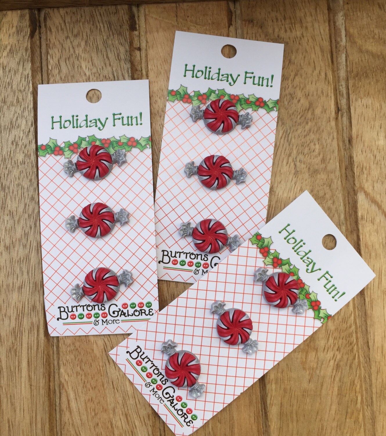 Peppermint Candy Buttons Carded Buttons by Buttons Galore Etsy