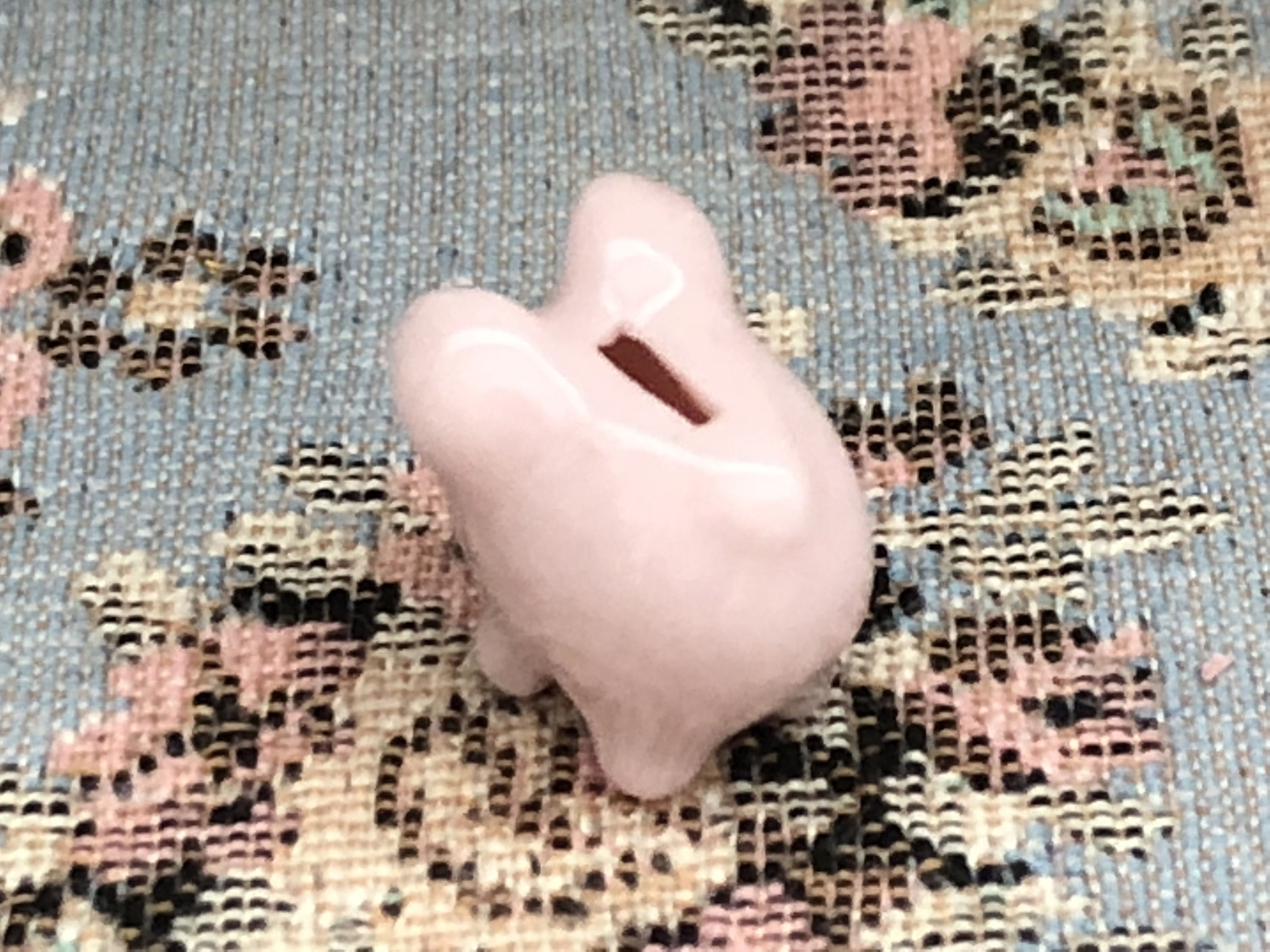 Miniature Piggy Bank, Pink Ceramic Bank, Dollhouse Miniature, 112