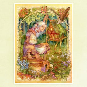 Baba Jaga - Kunstdruck - Aquarell Illustration - Slawische Folklore Hexe