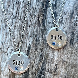 SISU pewter pendant, Finnish SISU jewelry, Finnish necklace gift, Scandinavian jewelry, Finland colors