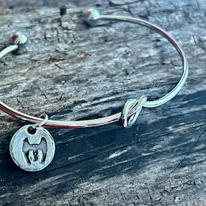 Mothman Love Knot bracelet, Mothman charm bracelet, Crytid charm bracelet, cryptid lover gift