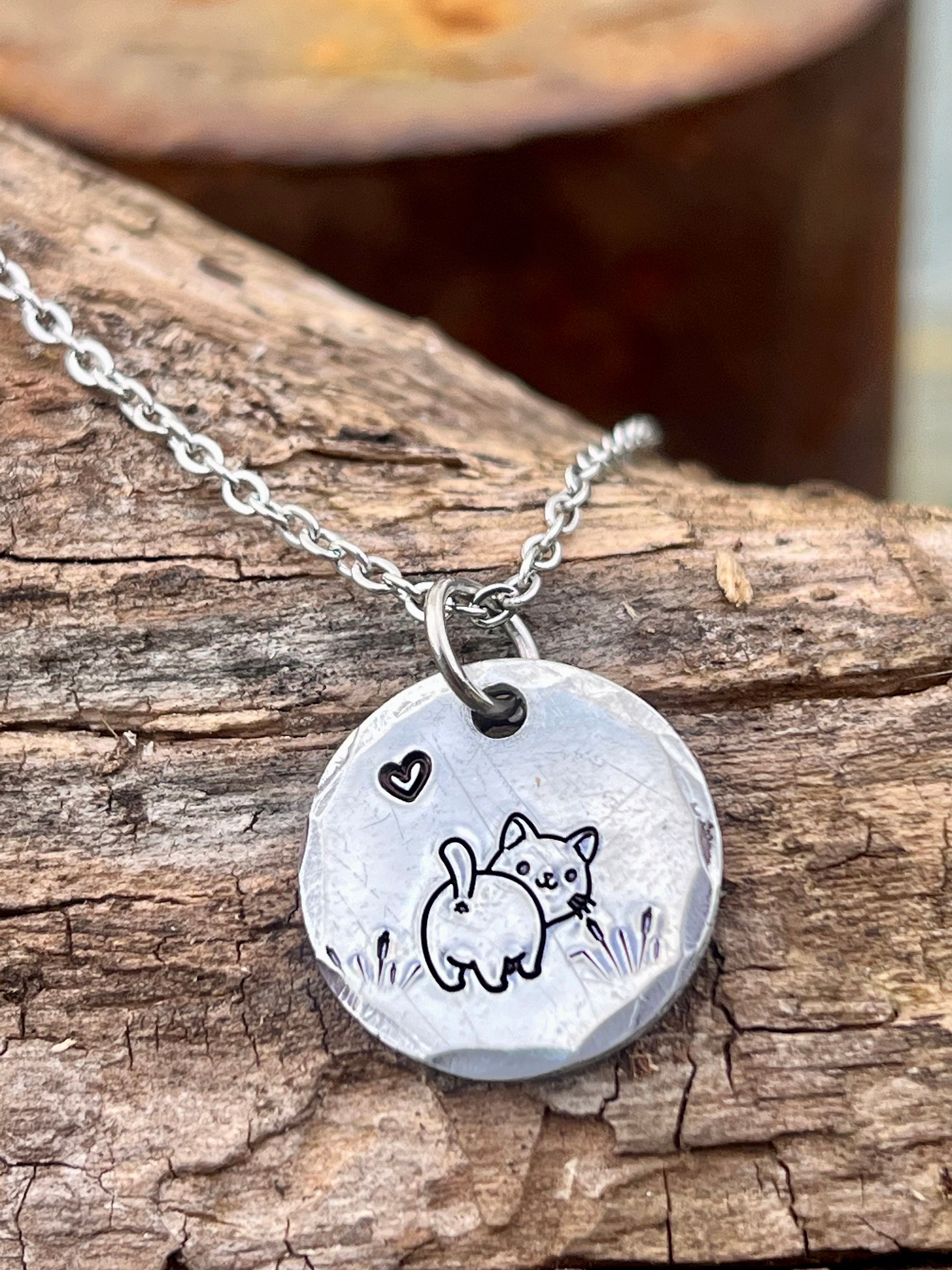 Tabby Cat and Harvest Moon Crystal Necklace Tabby Cat and Harvest Moon Crystal Necklace