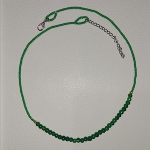 Green Jade Beaded, Handmade Necklace, Ethnic, Sand Beads, Gift for Women