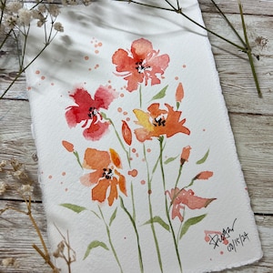 cartão postal aquarela pintura original