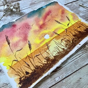 cartão postal aquarela pintura original