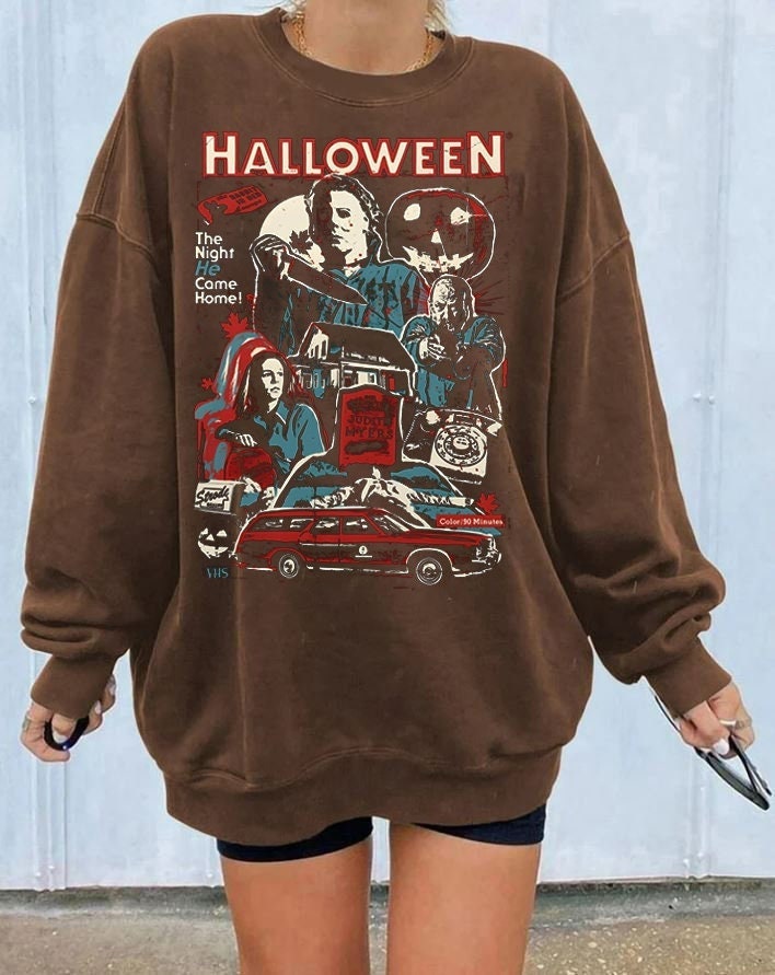 Discover Vintage Michael Myers Halloween Sweatshirt, Michael Myers Halloween The Night He Came Home T-shirt, Horror Movies T Shirt