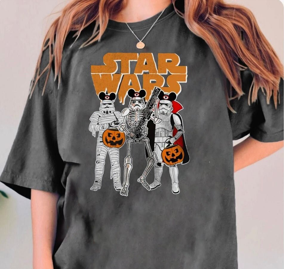 Discover Star Wars Stormtrooper Skeleton Costume Mickey Ears Halloween Unisex T-Shirt, Disneyland Party, Funny Star Wars Halloween Hoodie Sweatshirt