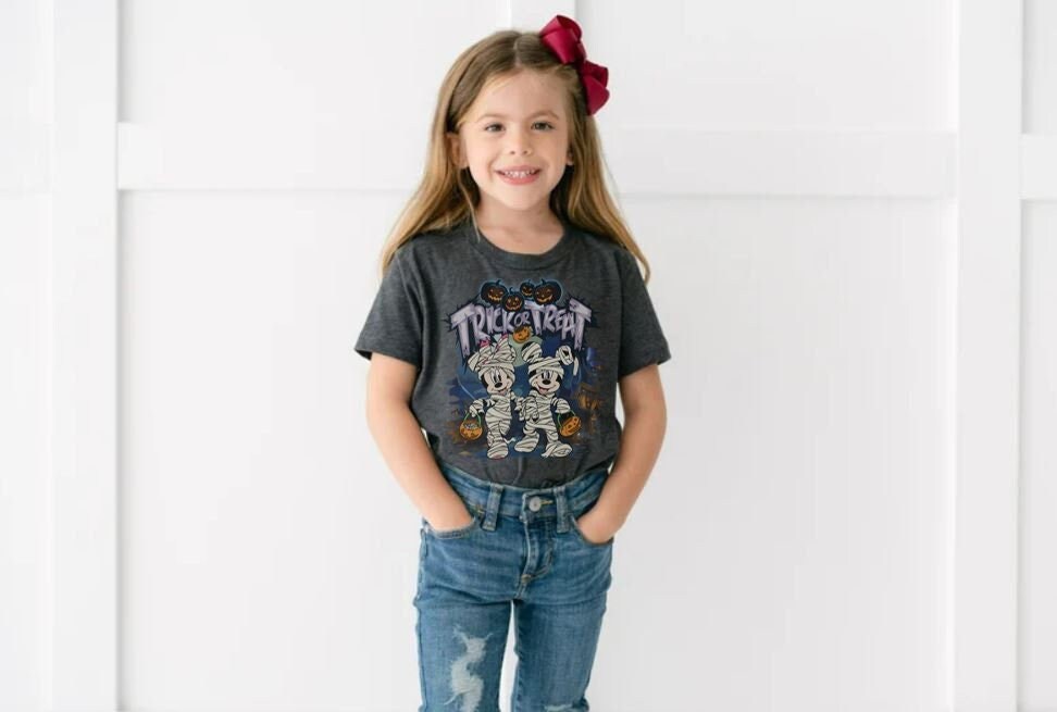 Discover Vintage Disney World Halloween Youth T Shirt, Mickey and Friends Halloween Kid tee, Magical Kingdom Sweater, Trick Or Treat Disney Shirt