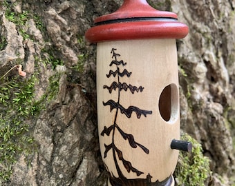 Hummingbird House, Handmade Wooden Birdhouse for Indoor/Outdoor Use, Tree Art, Bird Lovers Gift, Christmas Gift for Nature Lovers