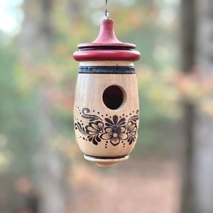 Hummingbird House, Norwegian Art, Wooden Birdhouse for Indoor/Outdoor Use, Bird Lovers Gift, Easter Gift for Mom and Grandma