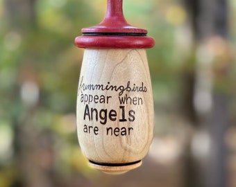 Hummingbird House, Hummingbirds Appear when Angels are near, Wooden Birdhouse, Christmas Gift for Remberence Personalizable Gift