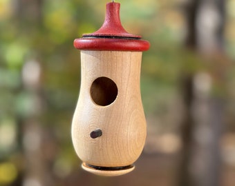 Natural Hummingbird House, Natural and Rustic, Handmade Wooden Birdhouse for Indoor/Outdoor Use, Bird Lovers, Personalizable Christmas Gift