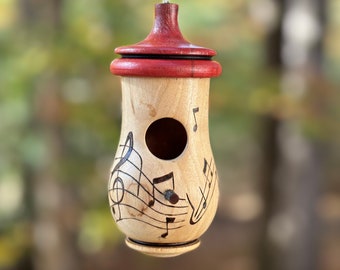 Hummingbird House, Music, Handmade Wooden Birdhouse for Garden Decor, Bird Lovers Gift, Christmas Gift for Music Lovers Music Teachers