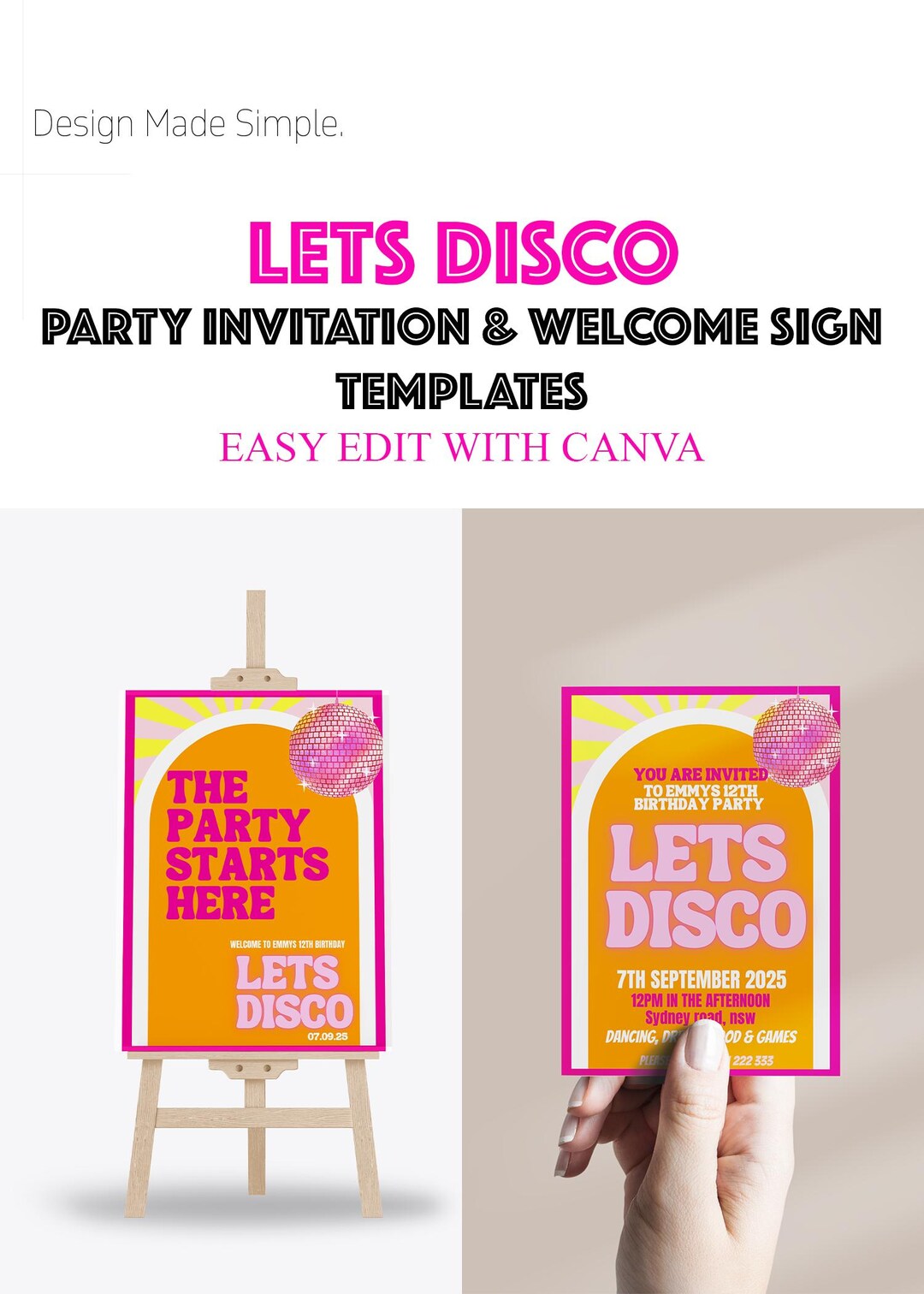 Lets Disco - Party Invitation - Etsy