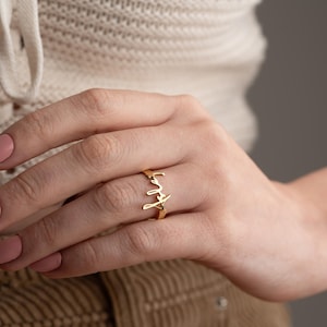 Personalized Name Ring: 14K Gold Plated Custom Jewelry