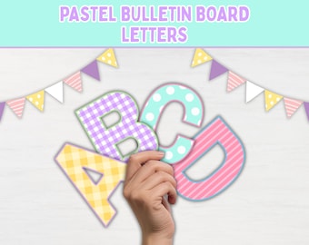 Pastel Bulletin Board Letters, Printable Classroom Letters and Numbers, Pastel Classroom, Calm Classroom Decor, Pastel Clasroom Door Decor