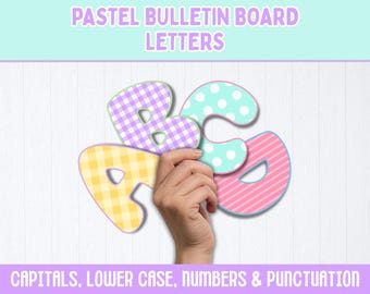 Letras y números pastel para tablón de anuncios, letras burbuja pastel, decoración pastel para el aula, decoración tranquila para el aula, decoración pastel para la puerta del aula