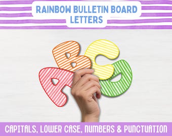 Letras y números de burbujas arcoíris para tablón de anuncios, decoración colorida para el aula, kit para tablón de anuncios, decoración para la puerta del aula, alfabeto para el aula.