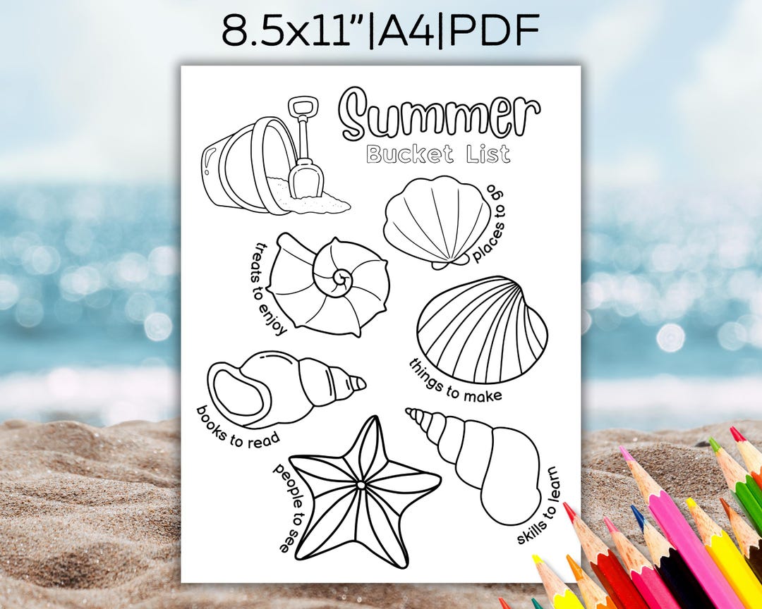 Printable Summer Bucket List, Printable Summer Bucket List for Kids ...