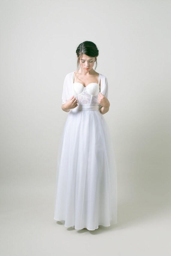 simple gown with shrug