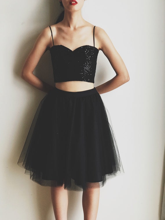 short black tulle dress