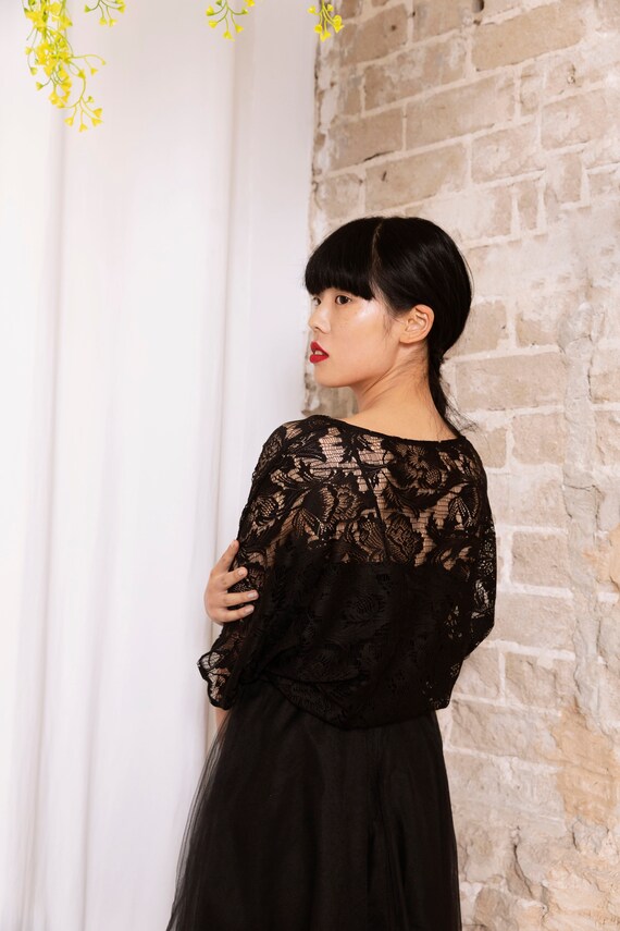 black bolero evening wear