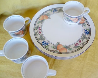 Mikasa Intaglio Garden Harvest Buffet Plates and Cups, 4 Sets