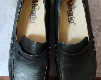 Allegria Tay 668X Smooth Black Leather Loafers New Women's Size 36, US 5.5 - 6