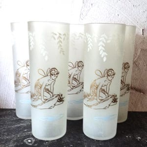 Juego de 5 copas de cóctel altas White Rock Frosted Fairy Pixie Nymph Psyche