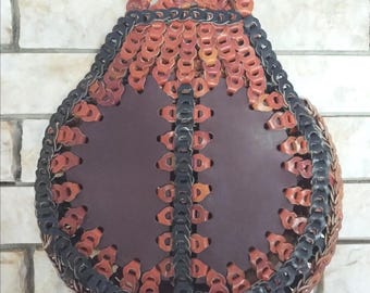 Braided Leather Loop Handbag Boho 70's Vintage