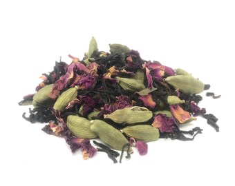 CARDAMOM ROSE TEA | Organic Black Tea Blend | Cardamom Rose Latte | Loose Leaf Tea | Urban Earth Teas