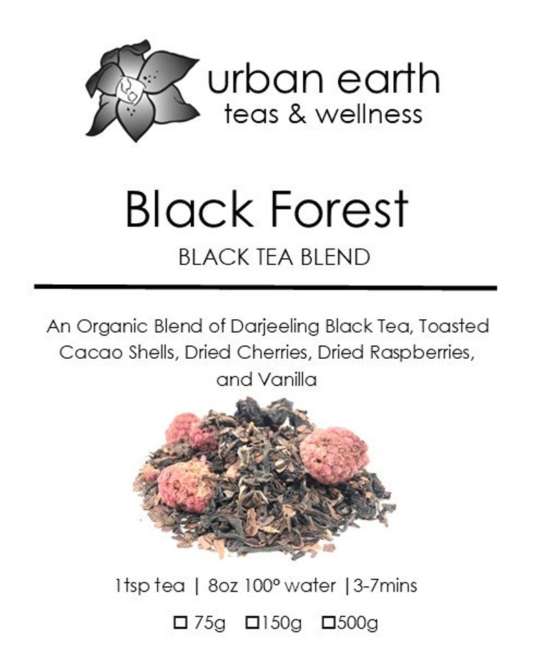 BLACK FOREST TEA Organic Black Tea Blend Darjeeling With Etsy