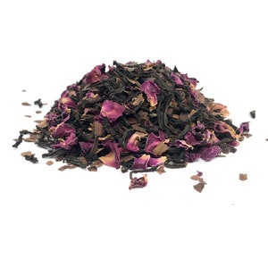 VANILLA CHOCOLATE ROSE Tea | Organic Black Tea Blend | Assam with Vanilla, Chocolate and Rose | Loose Leaf Tea | Urban Earth Teas