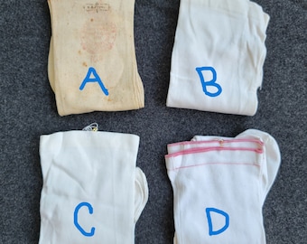 Antique Cotton Knitted Stockings: Victorian Socks, Late 1800s-Early 1900s