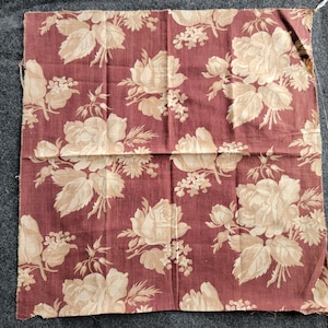 Tela de algodón francesa vintage con estampado floral, rosas de 47 cm (18,5 pulgadas)