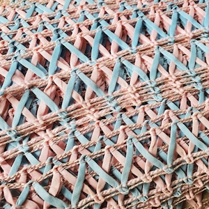 Vintage blau rosa Criss Kreuz Trim Gitter Insertion Spitze 1" breit , Bulk-Lager
