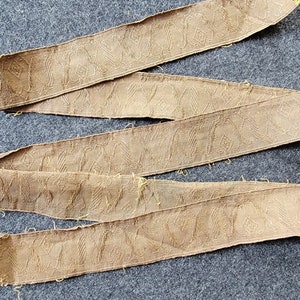 Antique Metallic Gold Vestment Trim - 19thC passementerie trimming, French Lamé, Scrolls