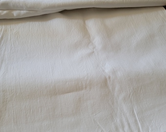 Vintage Pure Linen Bed Sheet, Monogrammed Linen, 78x120 white fabric