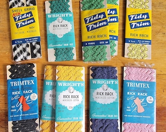 Vintage Cotton Rick Rack Trim size 29 Tidy Trim, Wright's, Trimtex, Mercerized Cotton NOS