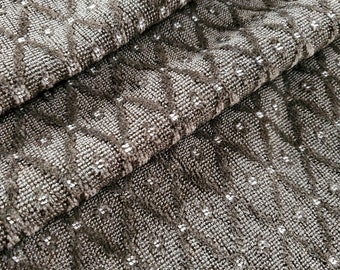 Vintage Brown Diamond Chenille Upholstery Fabric 45x50