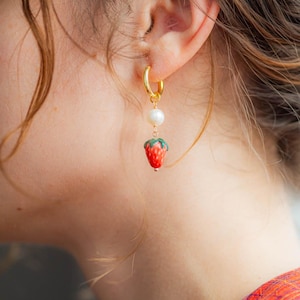 Strawberry Pearl Earrings