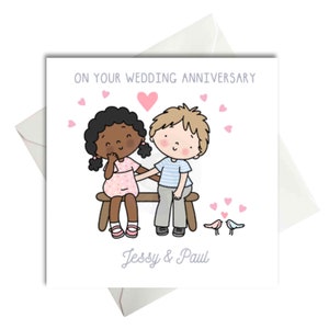 Wedding Anniversary card for wife and Husband, On Your anniversary, Interracial Anniversary, Interracial, Mixed Race Couple, Mixed Race card