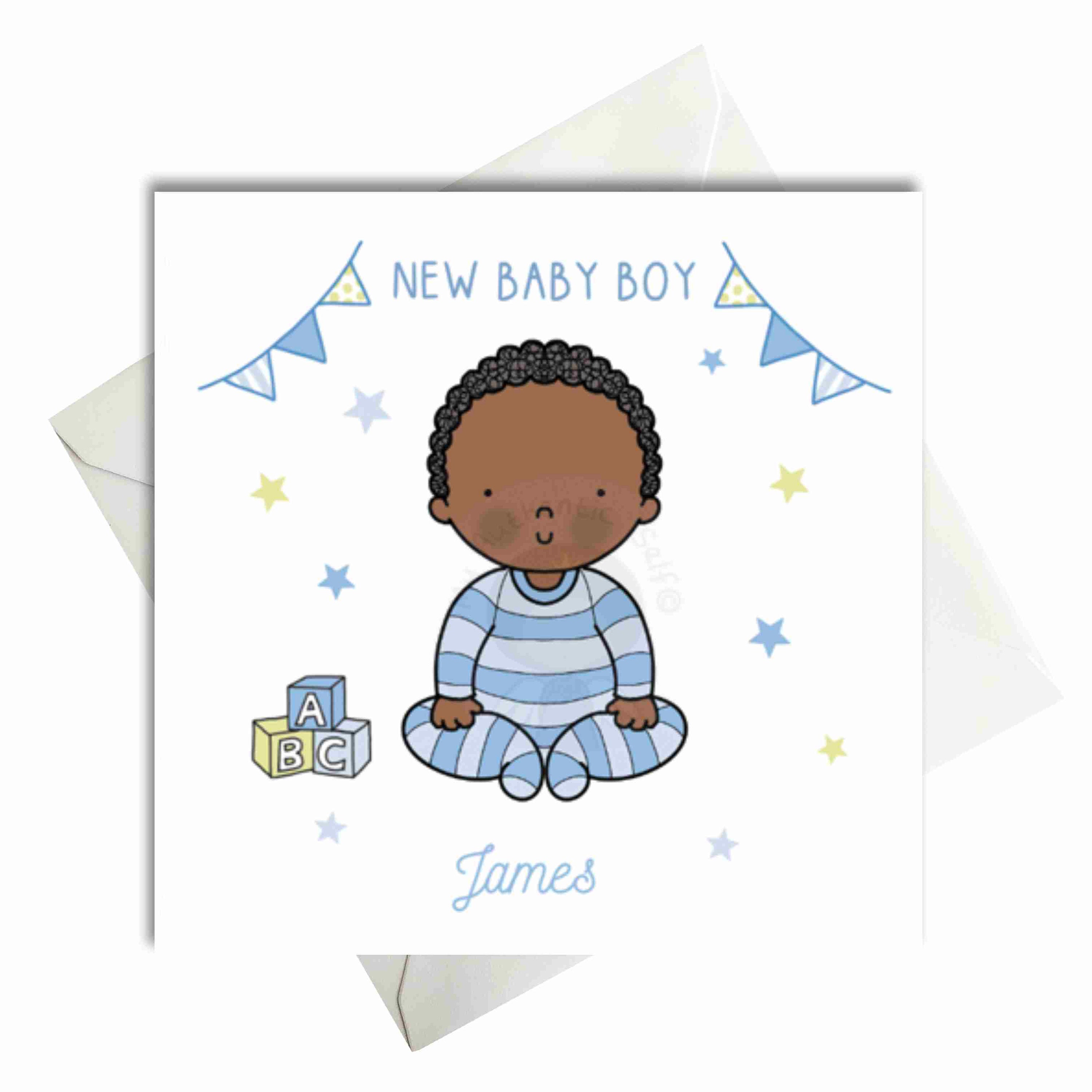 New Black Baby Card Black Boy Baby Black Baby Card New Born Etsy UK