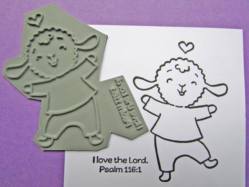 Lamb Rubber Stamp Card Making Stamp Bible Verse Stamp Etsy