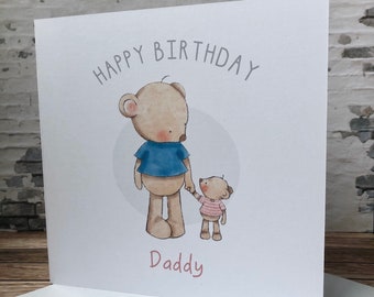 Personalised Birthday Card, Fathers Day from Daughter, Grandpa, Grandad card, Dad card, Daddy Girl Card, Daddy bear card, Card from Daughter