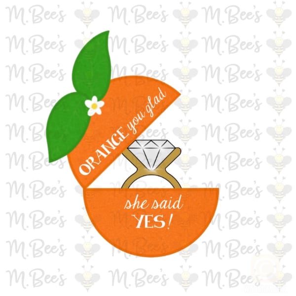 Orange Proposal Ring Box Cookie Cutter Fruit Lemon Citrus Wedding Shower Bachelorette Married Marry Party Reception Jewelry Propose Marriage