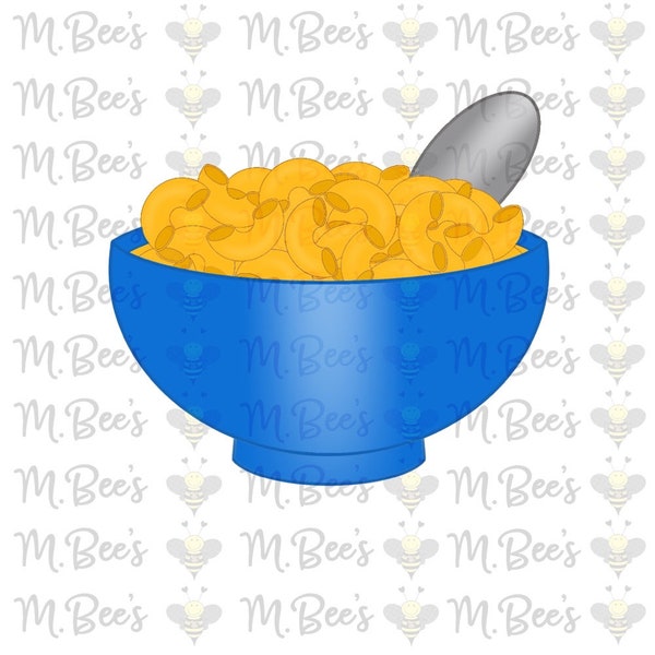 Macaroni and Cheese Bowl Cookie Cutter Spoon Mac N Cheese Cheddar Lunch Comfort Food Chef Cook Dinner Breakfast Baker Bakery Dessert Dairy