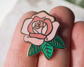 Pin de solapa - Rosa polvorienta rosa pálida - Pin de esmalte - Pinback Button