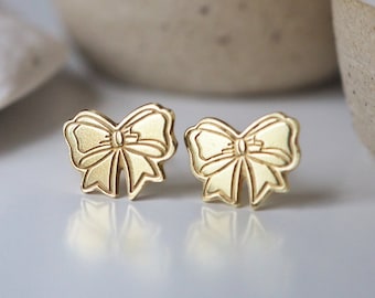 Bow Brass Post Earrings // LanaBetty