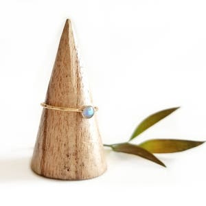 Cassiopeia // Faceted 4mm Stacking Ring // hammered gold filled or sterling silver // from the studio